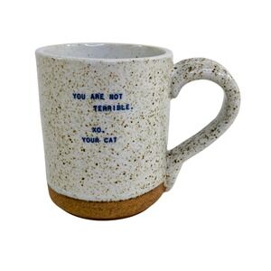 Sugarboo & Co You Are Not Terrible XO Your Cat Speckled Ceramic Coffee Mug 4in